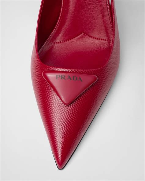 prada saffiano platform pump|Cherry Red Saffiano Patent Leather Slingback Pumps .